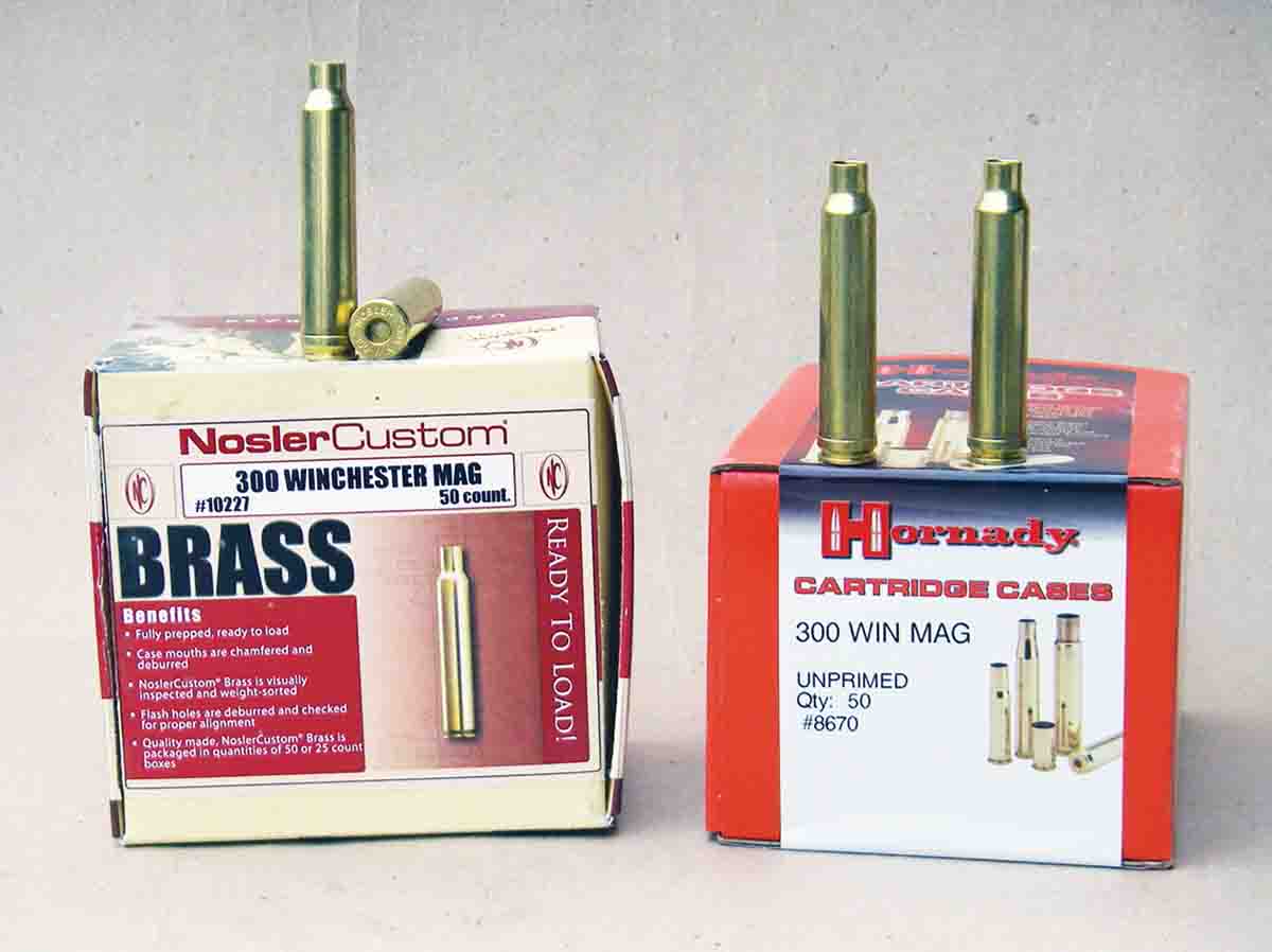 Nosler and Hornady offer top quality cases as components to handloaders.